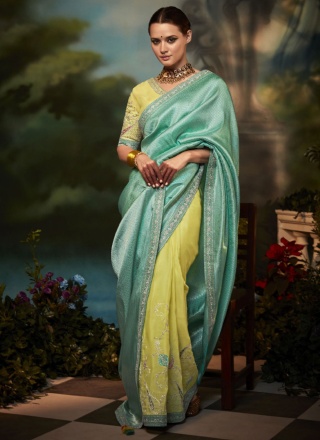 Exuberant Fancy Fancy Fabric Green Saree