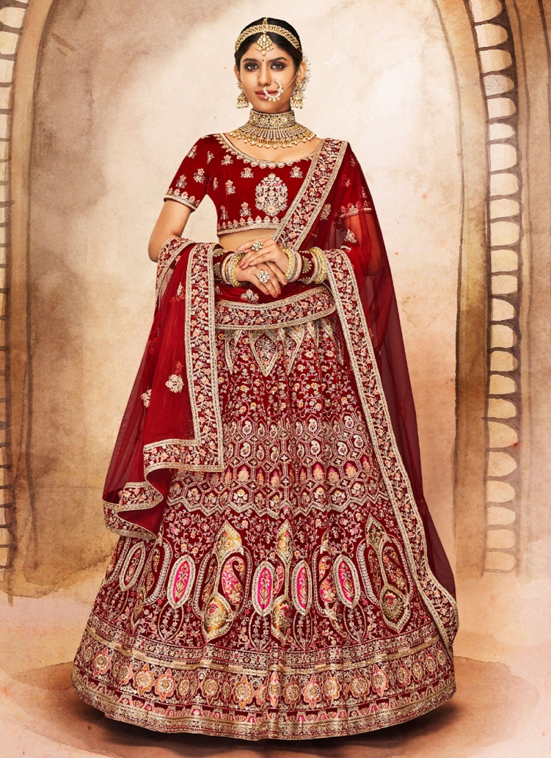 Eye-Catchy Maroon A Line Lehenga Choli