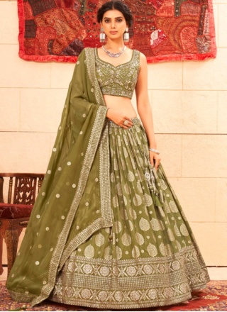 Faux Georgette Cut Dana Designer Lehenga Choli