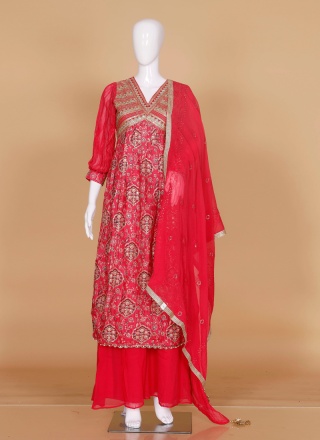 Faux Georgette Palazzo Designer Suit