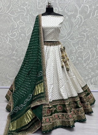 Fetching White Silk A Line Lehenga Choli