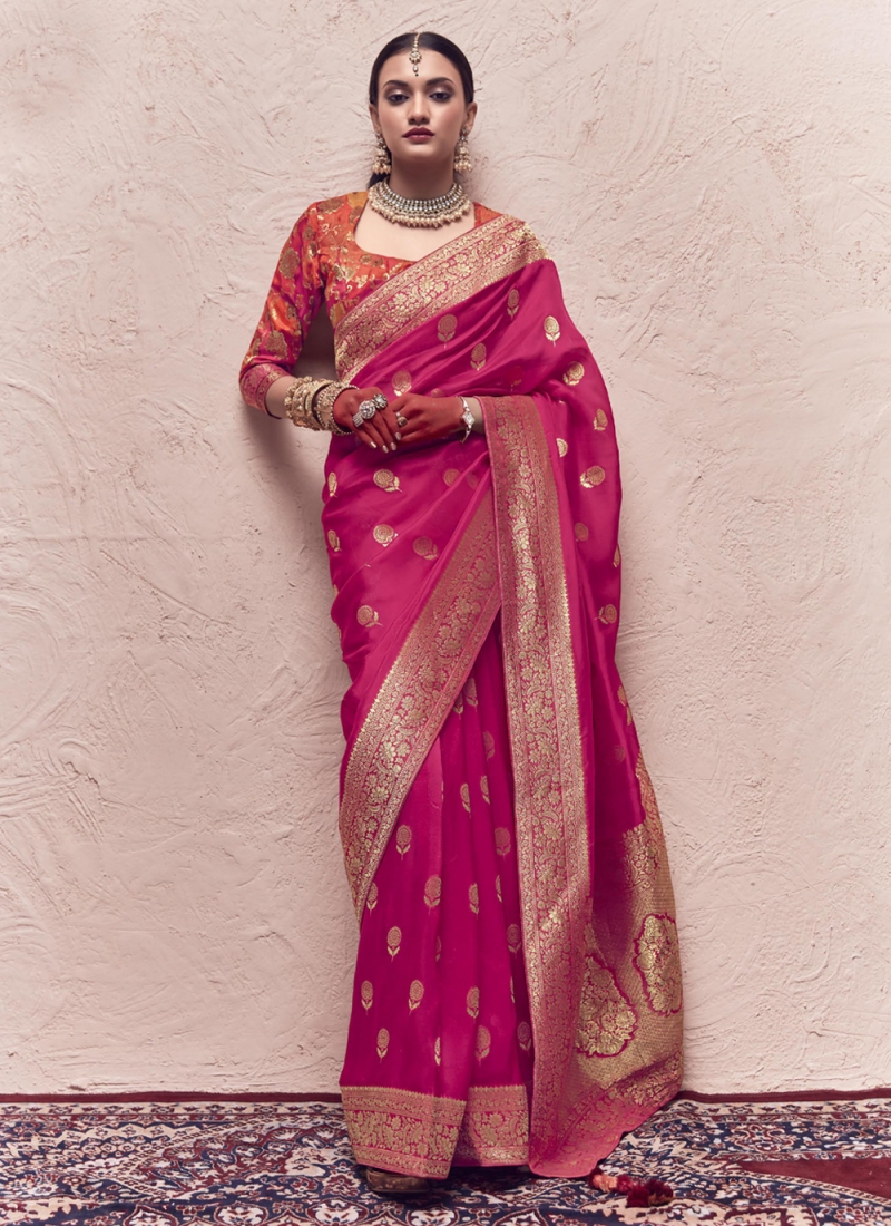 Fine Weaving Pink Trendy Saree