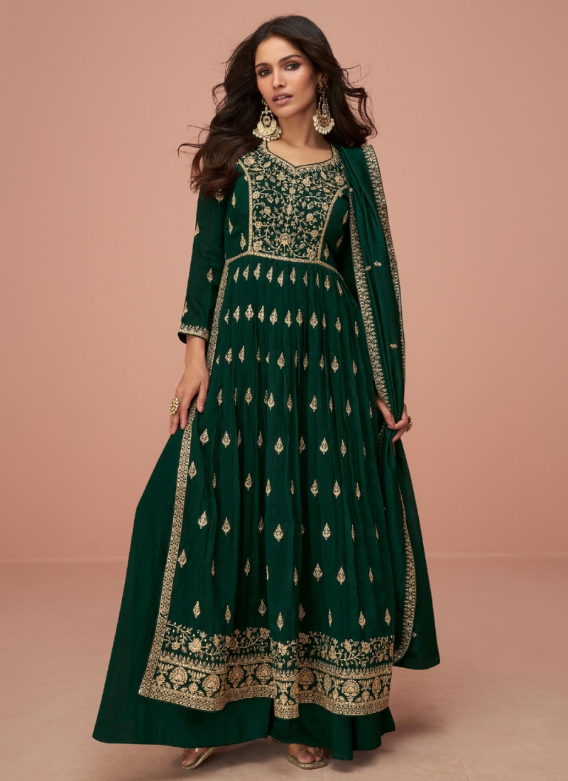 Flattering Green Wedding Salwar Suit
