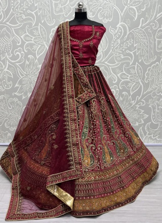 Floral Rani Wedding Lehenga Choli