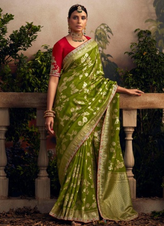 Genius Weaving Green Classic Saree