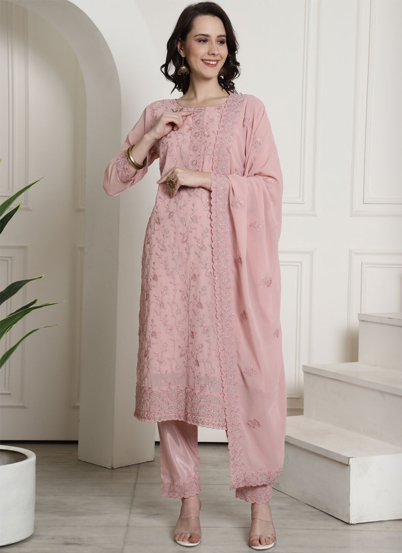 Buy SCAKHI Printed Silk Boat Neck Women's Salwar Suit | Shoppers Stop