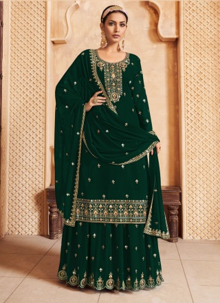 Georgette Green Lehenga Choli