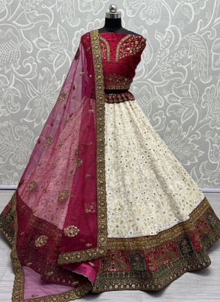 Georgette White Designer Lehenga Choli