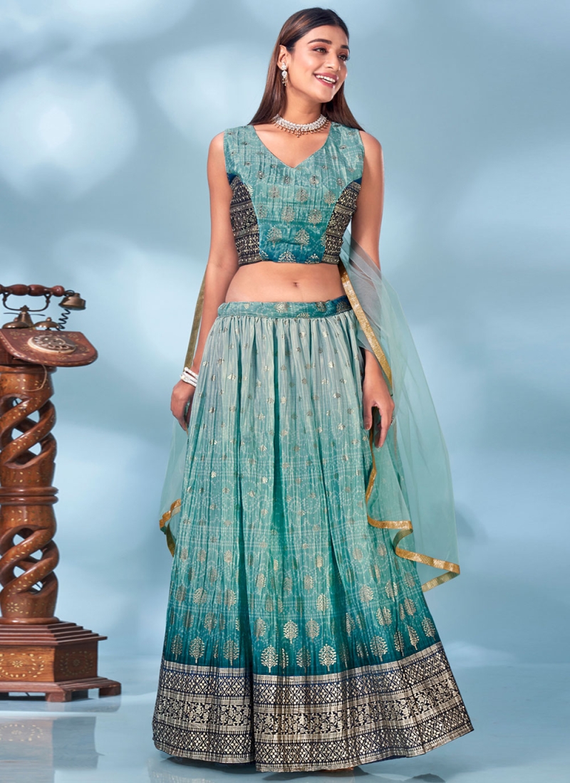 Girlish Foil Print Ceremonial Readymade Lehenga Choli