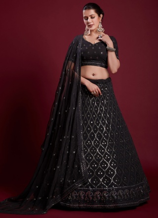 Girlish Georgette Thread A Line Lehenga Choli