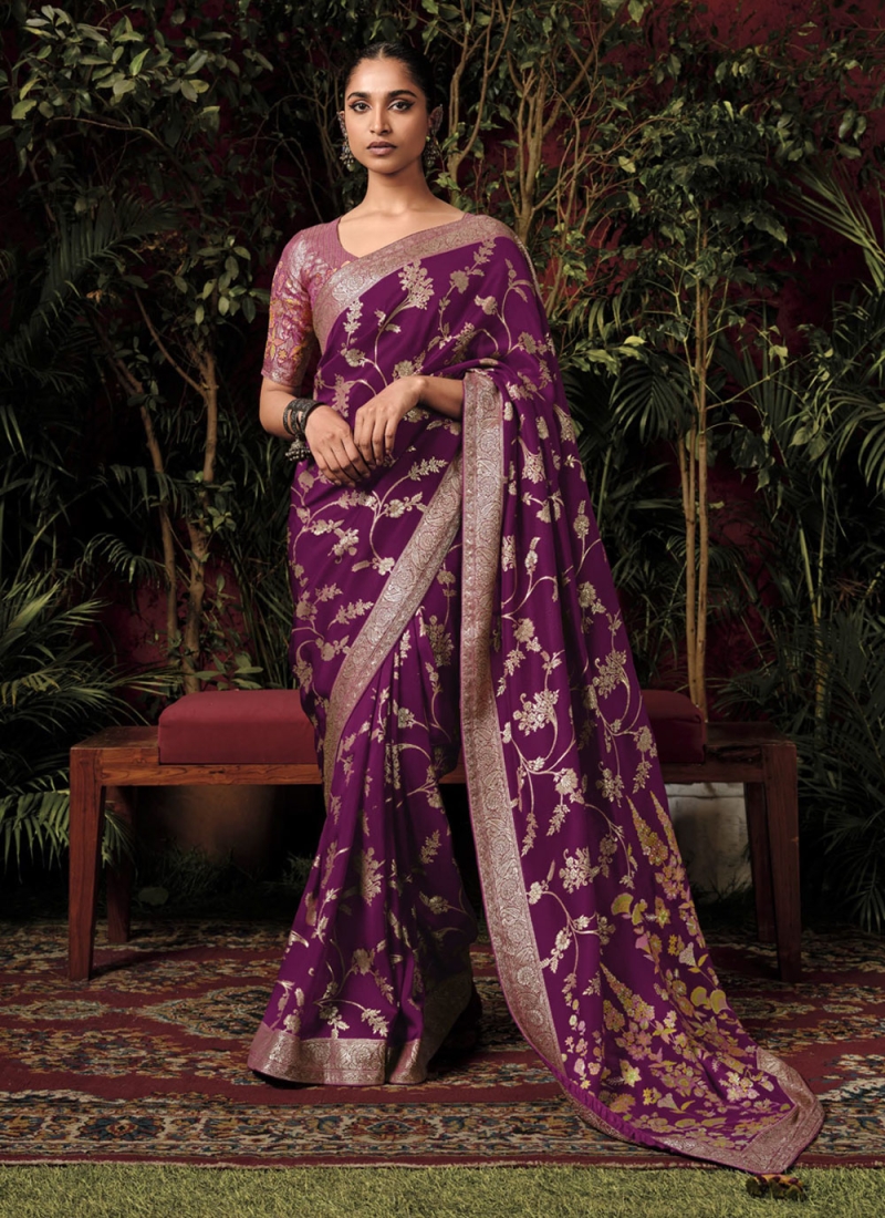 Glamorous Purple Saree