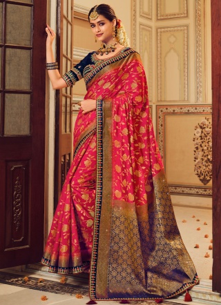 Gleaming Rani Fancy Fabric Trendy Saree
