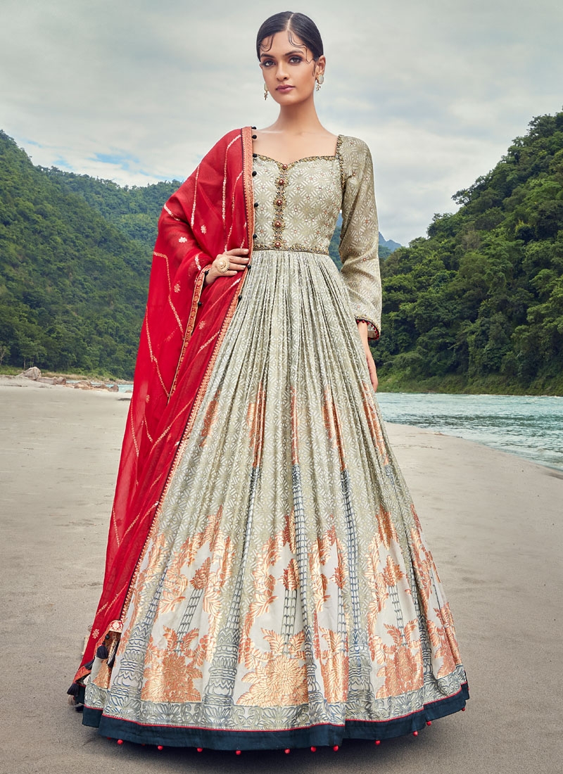 Wine premium designer Gown for Women - Lotus Lehenga Choli