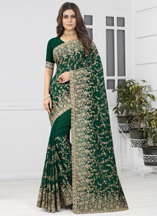 Green Ceremonial Contemporary Saree