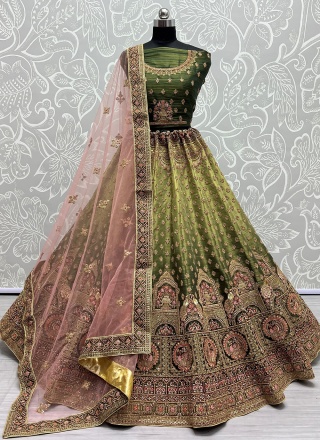 Green Color A Line Lehenga Choli