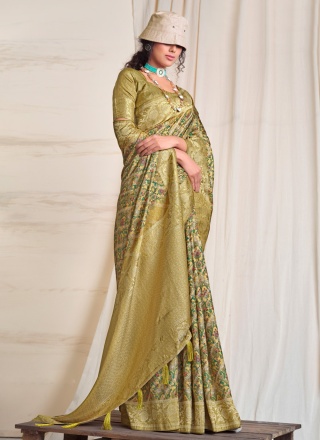 Green Color Contemporary Saree