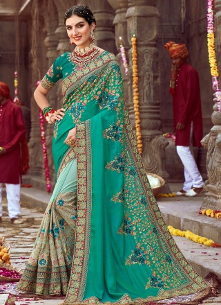 Green Diamond Fancy Fabric Classic Saree