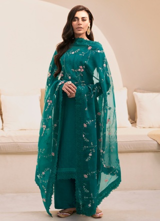 Green Embroidered Salwar Suit