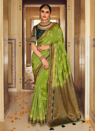 Green Fancy Fabric Party Classic Saree