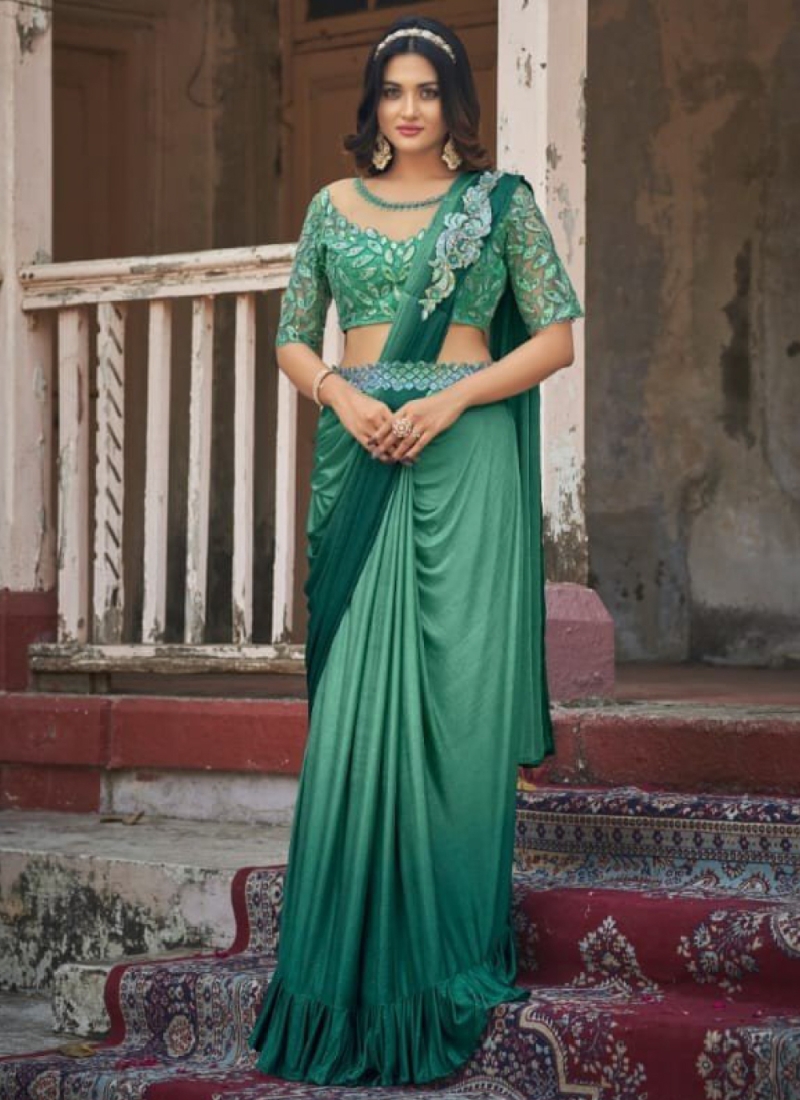 Green Fancy Fancy Fabric Classic Saree