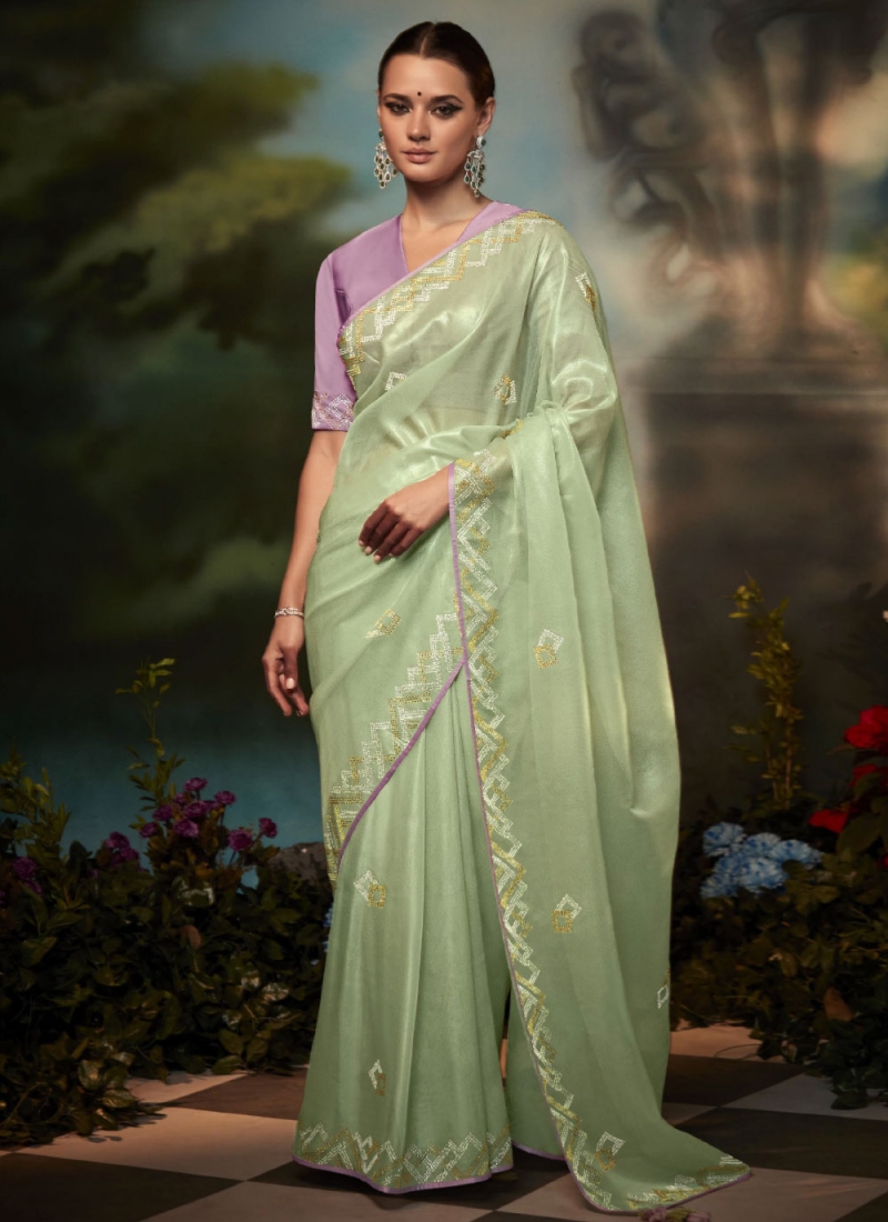 Green Fancy Fancy Fabric Contemporary Saree