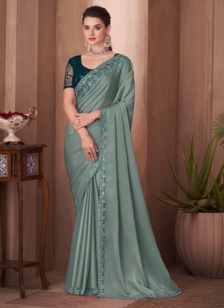 Green Silk Festival Trendy Saree