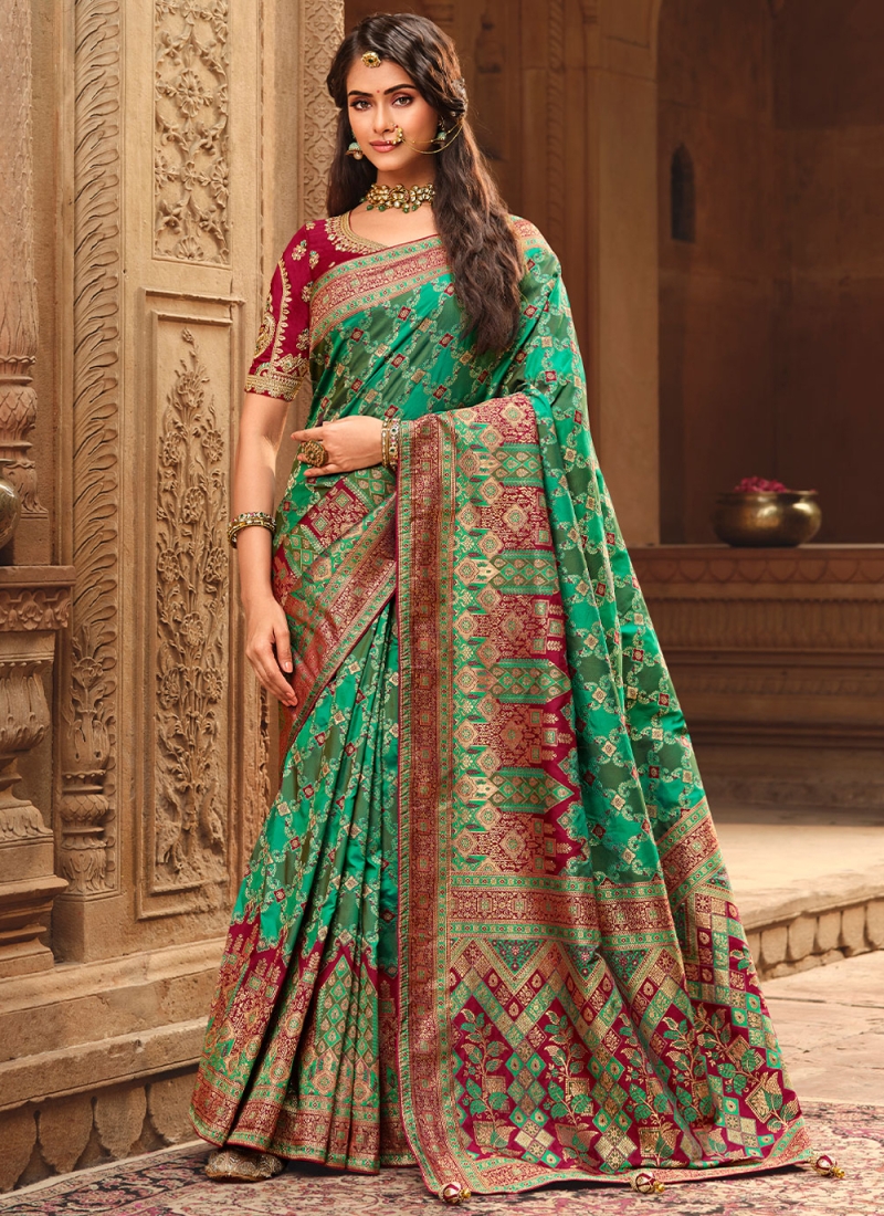 Green Silk Weaving Classic Saree