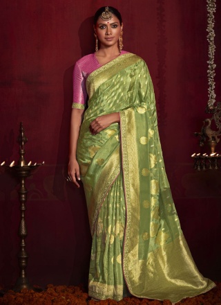 Green Weaving Classic Saree