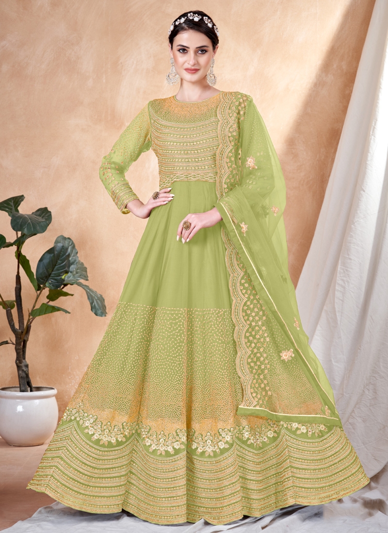 Green Wedding Net Trendy Salwar Suit