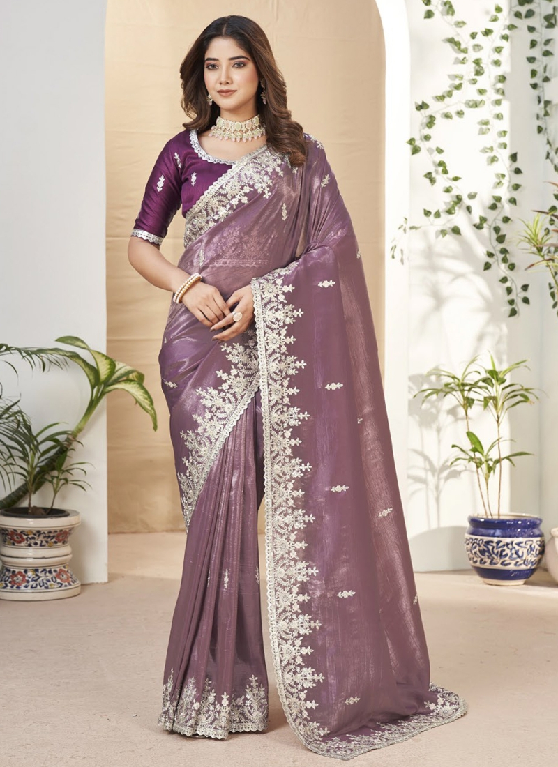 Gripping Embroidered Party Trendy Saree