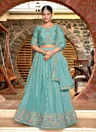 Groovy Aqua Blue Crush Trendy Lehenga Choli