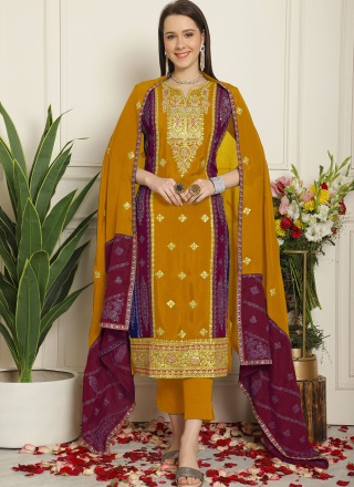 Honourable Mustard Ceremonial Salwar Kameez