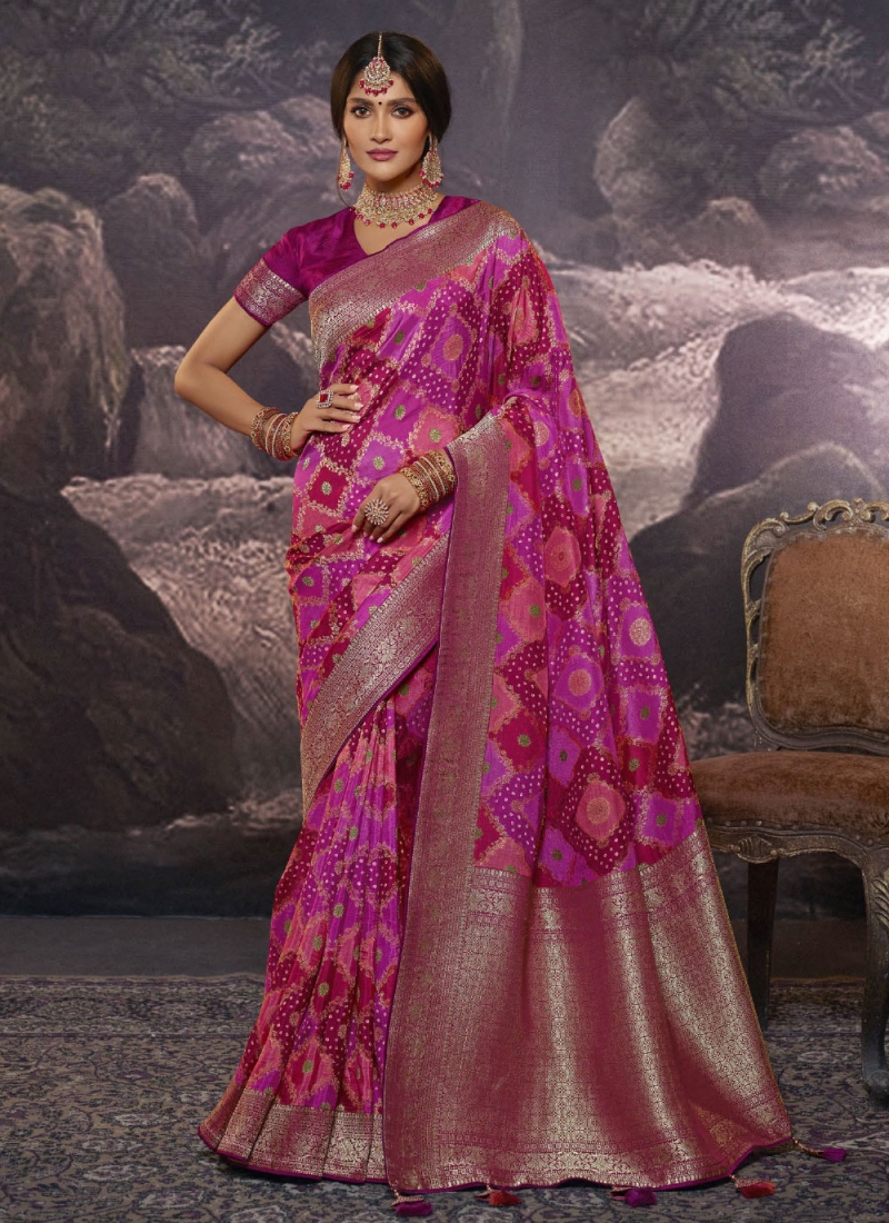 Impeccable Pink Contemporary Saree