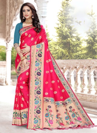 Imperial Weaving Pink Saree