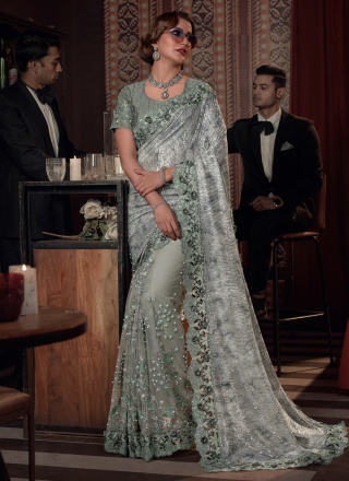 Imported Zari Designer Saree in Green