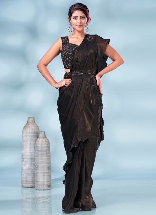 Imposing Silk Black Classic Saree