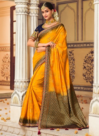 Imposing Yellow Fancy Fabric Classic Saree