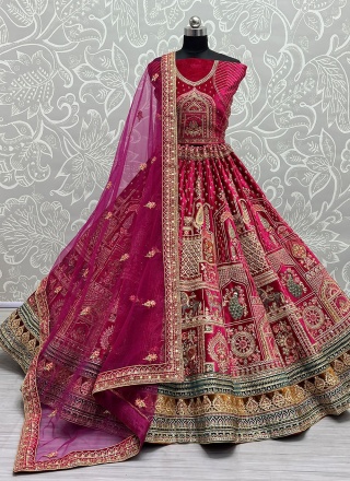 Incredible Velvet Rani Dori Work Trendy Lehenga Choli