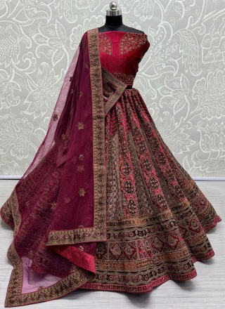Intricate Rani Velvet Designer Lehenga Choli