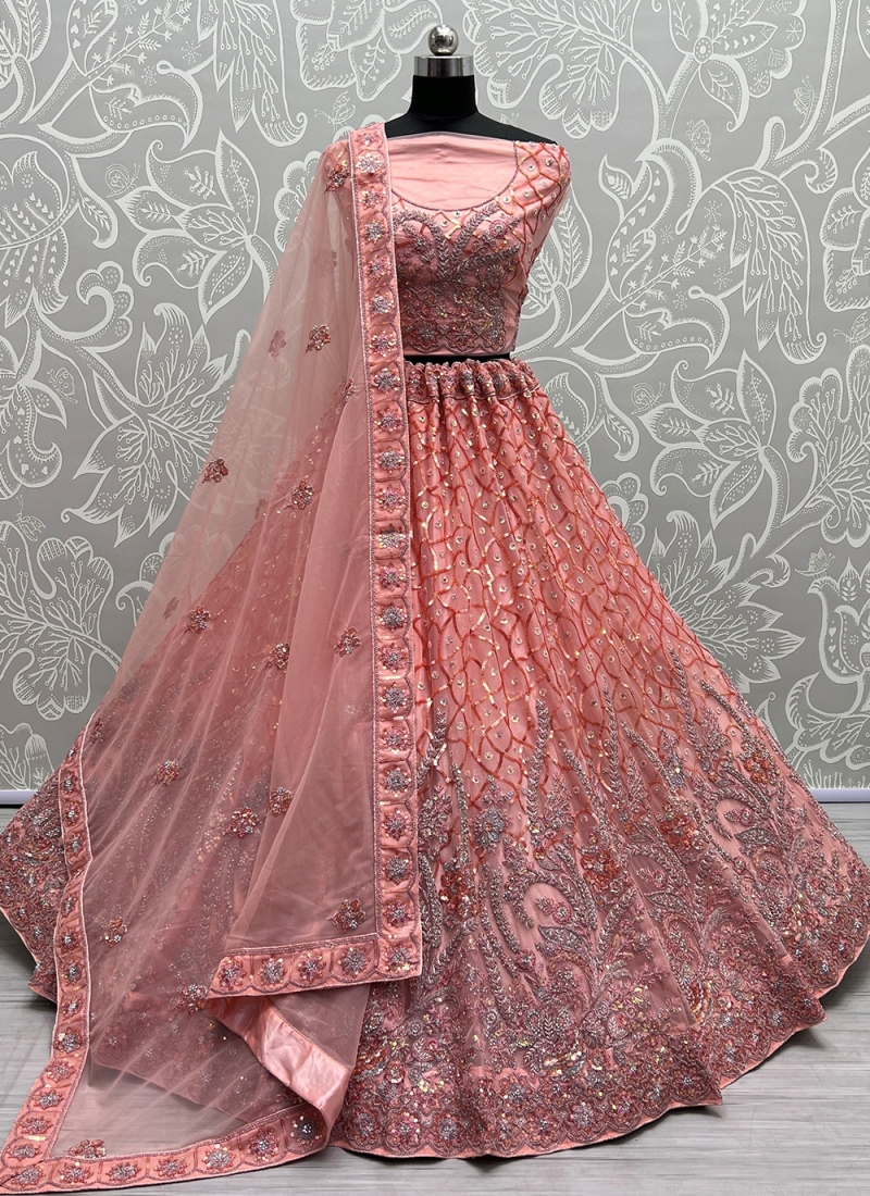 Pink Engagement Wedding Anarkali Suit In Net SWFZ109801 – ShreeFashionWear