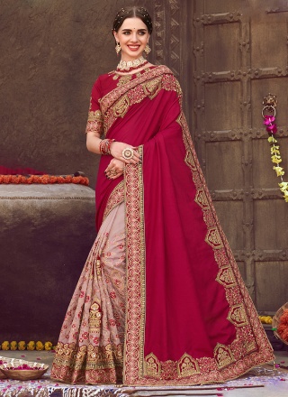 Invigorating Maroon Diamond Fancy Fabric Trendy Saree