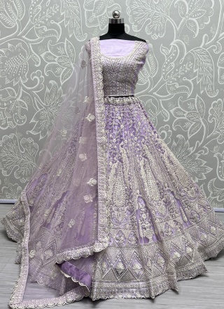 Irresistible Diamond Net Violet Designer Lehenga Choli