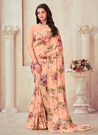 Latest Georgette Contemporary Saree