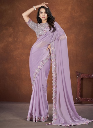 Lavender Engagement Classic Saree