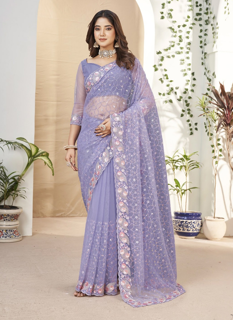 Lavender Wedding Trendy Saree