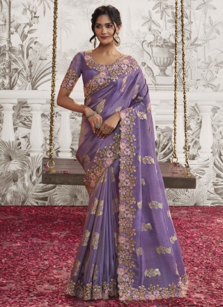 Lavish Purple Reception Contemporary Saree