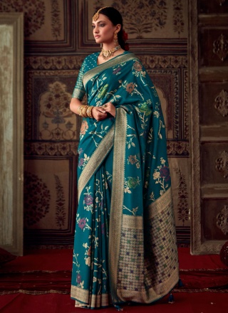 Lively Banarasi Silk Weaving Contemporary Saree
