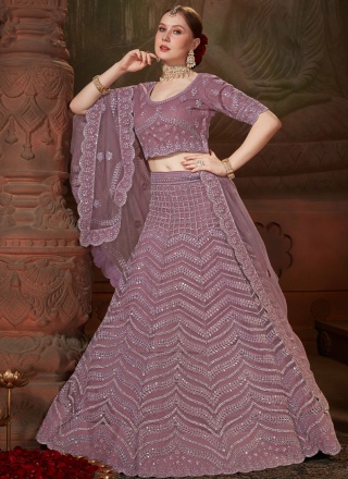 Lovable Purple Sequins Net Lehenga Choli