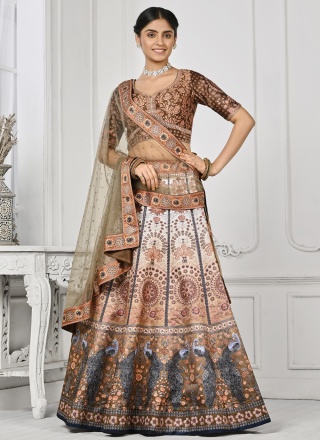 Lovable Satin Silk Engagement Lehenga Choli