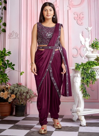 Magnificent Mirror Purple Traditional Saree